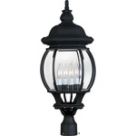 Crown Hill Outdoor Post Light - Black / Clear
