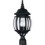 Crown Hill Outdoor Post Light - Black / Clear
