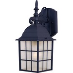 North Church 1051 Outdoor Wall Light - Black / Clear Ribbed