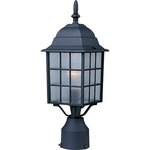 North Church Outdoor Post Light - Black / Clear Ribbed