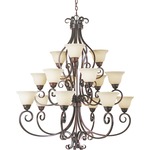Manor Up Chandelier - Oil Rubbed Bronze / Frosted Ivory