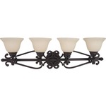 Manor Bathroom Vanity Light - Oil Rubbed Bronze / Frosted Ivory