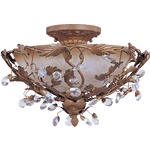 Elegante Ceiling Flush Light - Etruscan Gold / Frosted Ivory