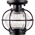 Portsmouth Outdoor Ceiling Light Fixture - Oil Rubbed Bronze / Seedy Glass