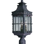 Nantucket Outdoor Post Light - Country Forge / Seedy Glass