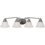 Malaga Bathroom Vanity Light - Marble / Satin Nickel