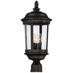 Dover Outdoor Post Light - Bronze / Seedy Glass