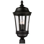 Dover Outdoor Post Light - Bronze / Seedy Glass