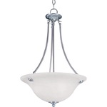 Malaga Bowl Pendant - Satin Nickel / Marble