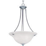 Malaga Bowl Pendant - Marble / Satin Nickel