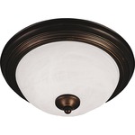 Essentials 584 Ceiling Flush Light - Marble / Oil Rubbed Bronze