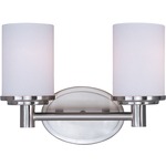 Cylinder Bathroom Vanity Light - Satin Nickel / Satin White