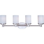 Cylinder Bathroom Vanity Light - Satin Nickel / Satin White