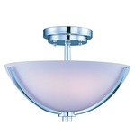 Rocco Ceiling Semi Flush Light - Polished Chrome / Satin White