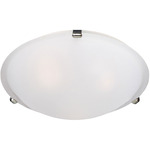 Malaga Ceiling Flush Light - Frosted / Satin Nickel