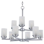 Corona Chandelier - Frosted / Satin Nickel