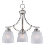 Axis Down Chandelier - Satin Nickel / Frosted