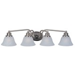 Malaga Bathroom Vanity Light - Frosted / Satin Nickel