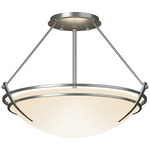 Presidio Tryne Semi Flush Ceiling Light - Vintage Platinum / Opal