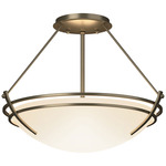Presidio Tryne Semi Flush Ceiling Light - Soft Gold / Opal