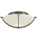 Compass Flush Ceiling Light Fixture - Soft Gold / Opal