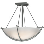 Compass Semi Flush Ceiling Light - Vintage Platinum / Opal