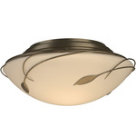 Forged Leaves Ceiling Flush Light - Soft Gold / Opal
