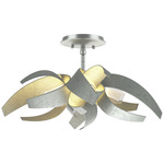 Corona Semi Flush Ceiling Light - Vintage Platinum / Clear and Frosted