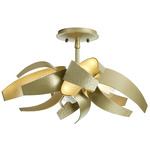 Corona Semi Flush Ceiling Light - Soft Gold / Clear and Frosted