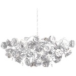 Love You Love You Not Oval Chandelier - Matte White / Crystal