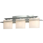 Arc Ellipse Bathroom Vanity Light - Vintage Platinum / Opal