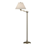Simple Lines Swing Arm Floor Lamp - Soft Gold / Natural Anna