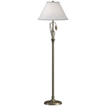 Forged Leaves and Vase Floor Lamp - Soft Gold / Natural Anna