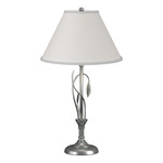 Forged Leaves and Vase Table Lamp - Vintage Platinum / Natural Anna