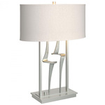 Antasia Oval Table Lamp - Vintage Platinum / Flax