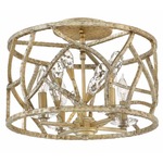 Eve Semi Flush Ceiling Light - Champagne Gold