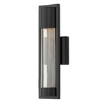 Mist Outdoor Wall Light - Satin Black / Clear