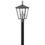 Trellis 120V Outdoor Post / Pier Mount Lantern - Aged Zinc / Clear