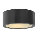Luna LED Outdoor Ceiling Light Fixture - Satin Black / Etched Glass