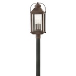 Anchorage 120V Outdoor Post / Pier Mount Lantern - Light Oiled Bronze / Clear