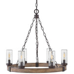 Sawyer Outdoor Chandelier - Sequoia / Clear Seedy