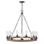 Sawyer Outdoor Chandelier - Sequoia / Clear Seedy