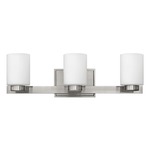 Miley Bathroom Vanity Light - Brushed Nickel / Etched White