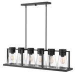 Refinery Linear Chandelier - Black / Clear