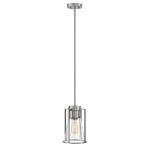 Refinery Pendant - Brushed Nickel / Clear