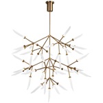 Spur Chandelier - Aged Brass / Frost