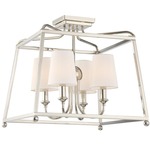 Sylvan Semi Flush Ceiling Light - Polished Nickel / Ivory