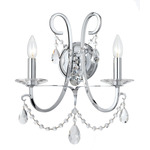 Othello Wall Sconce - Polished Chrome / Hand-Cut Crystal