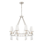 Baxter Chandelier - Polished Nickel / White Silk