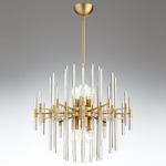 Quebec Chandelier - Aged Brass / Clear